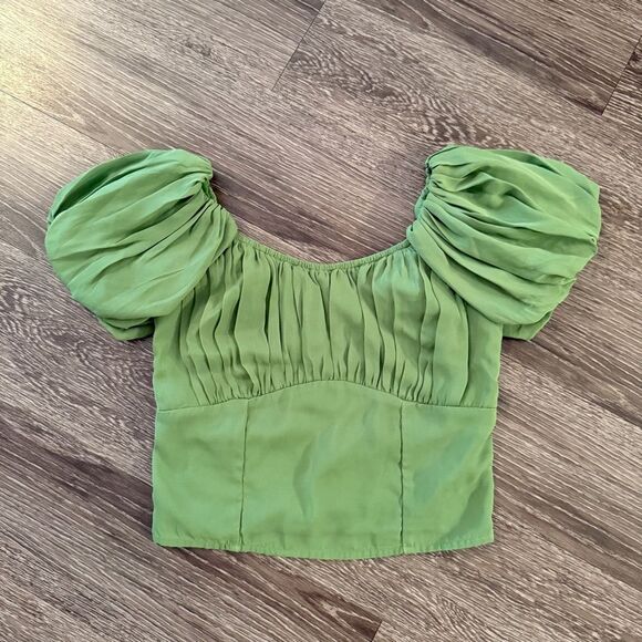 Abercrombie & Fitch Puff Sleeve Top New - Picture 1 of 6